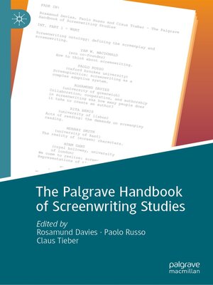cover image of The Palgrave Handbook of Screenwriting Studies